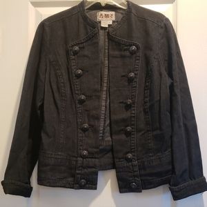 A.M.I. Collarless Vintage Denim Jacket - Size M